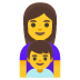 👩‍👦 family: woman, boy display on Google